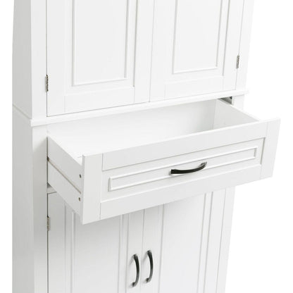 Bathroom Storage Cabinet with Doors and Drawer, Multiple Storage Space, Adjustable Shelf, White