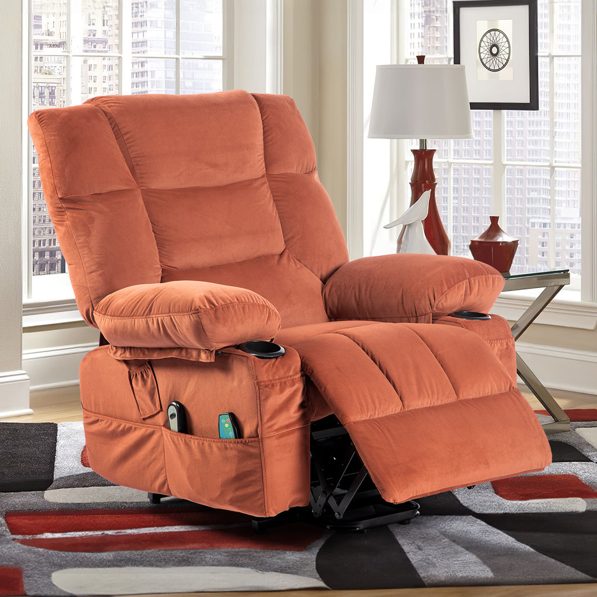 Power Lift Recliner Chair Recliners for Elderly with Heat and Massage Recliner Chair for Living Room with Infinite Position and Double Side Pocket Power Lift Recliner Chair