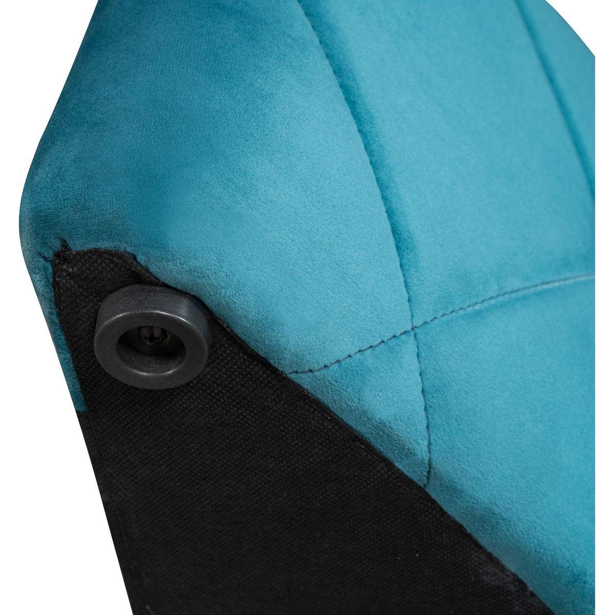 Upholstered Platform Bed Queen Size Storage Velvet Bed with Wingback Headboard and 1 Big Drawer,2 Side Storage Stool(Blue)