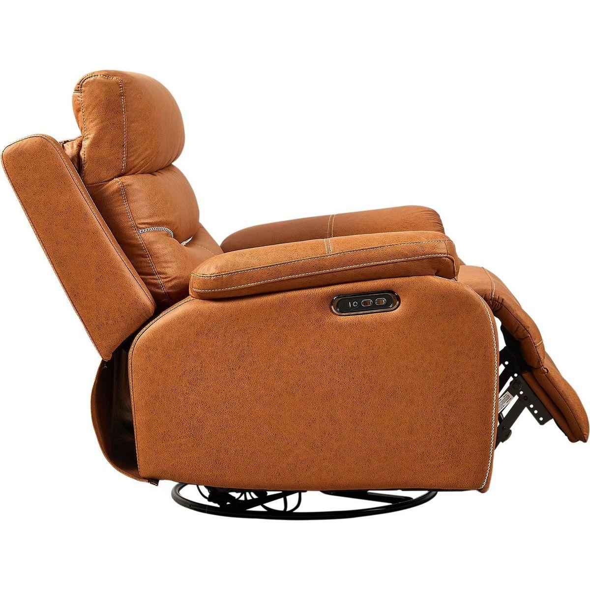 Liyasi Dual OKIN Motor Rocking and 240 Degree Swivel Single Sofa Seat recliner Chair Infinite Position, Head rest with power function