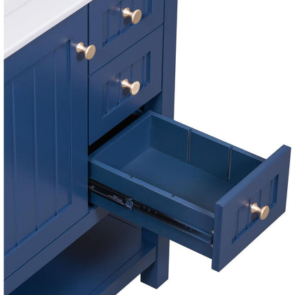 30inch Transitional Style Bathroom Vanity Cabinet Combo with Ceramic Sink