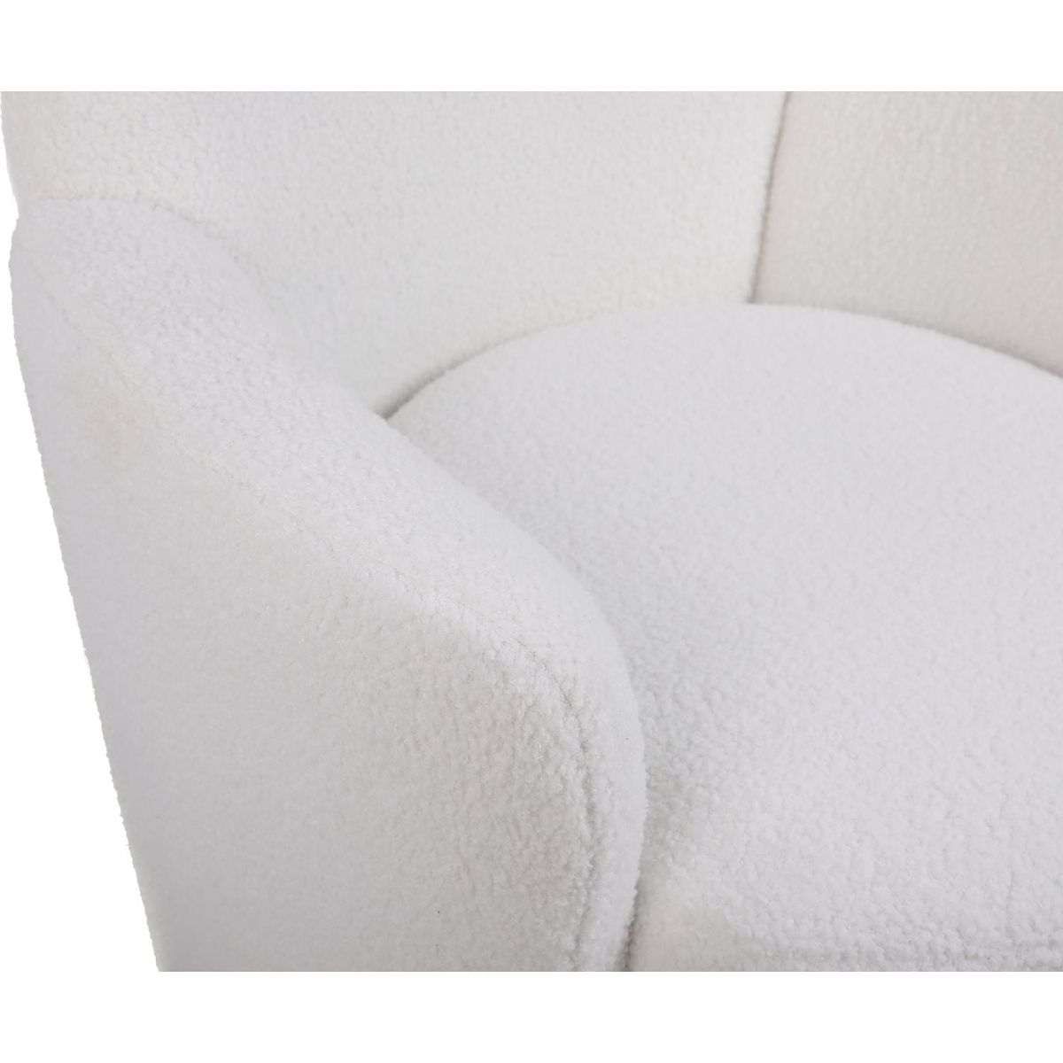 Teddy Swivel Barrel Chair, Swivel Accent Chairs Armchair for Living Room, Reading Chairs for Bedroom Comfy, Round Barrel Chairs with Gold Stainless Steel Base (Ivory)