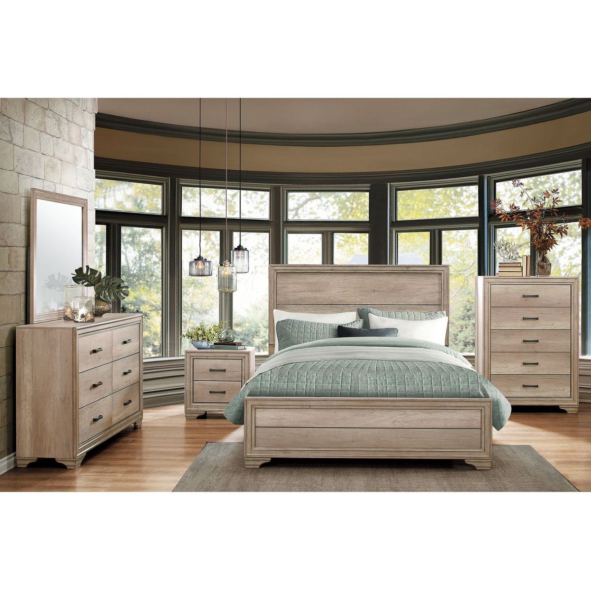 Contemporary Bedroom Furniture 1pc Nightstand of Drawers Natural Finish Melamine Laminate Bed Side Table