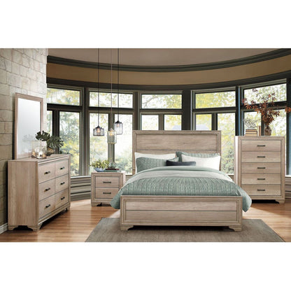 Contemporary Bedroom Furniture 1pc Nightstand of Drawers Natural Finish Melamine Laminate Bed Side Table