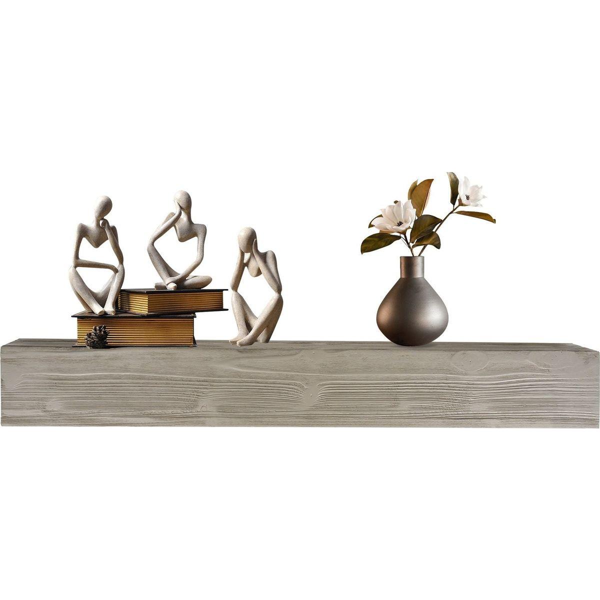 60" Rustic Wood Fireplace Mantel,Wall-Mounted & Floating Shelf for Home Decor