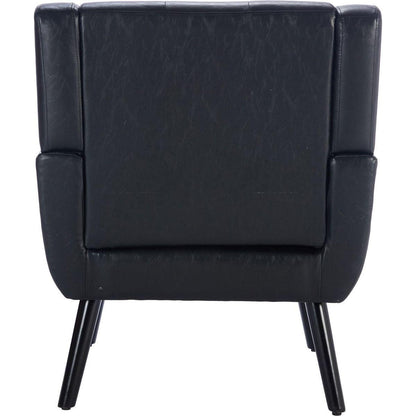 Modern Soft Leather Material Ergonomics Accent Chair Living Room Chair Bedroom Chair Home Chair With Black Legs For Indoor Home-Black PU
