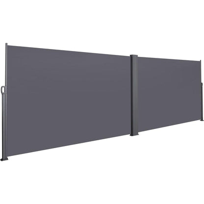 276" x 71"Retractable Side Awning, Waterproof & UV-Resistant, Privacy Screen Divider Roll Up Balcony(Grey)