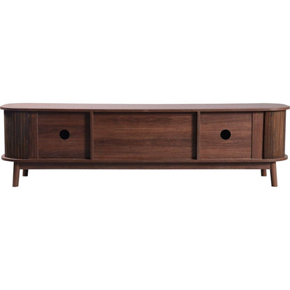 Rattan TV Stand for TVs up to 75", Modern Farmhouse Media Console, Entertainment Center with Solid Wood Legs, TV Cabinet for Living Room,Home Theatre