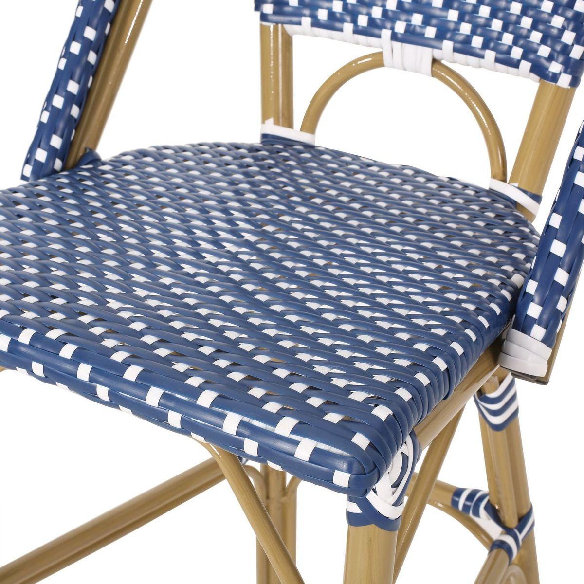 WICKER BAR STOOL WITH ALUMINUM FRAME