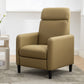 Modern Artistic Color Design Adjustable Recliner Chair PU Leather for Living Room Bedroom Home Theater, Mustard Green