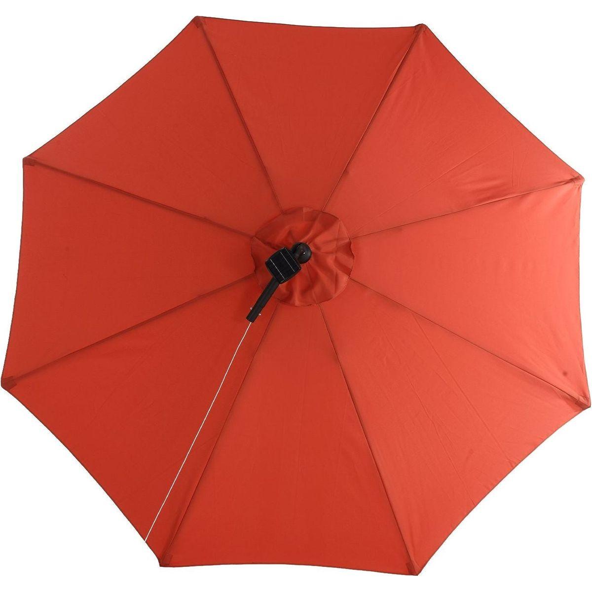 10ft Solar LED Offset Hanging Market Patio Umbrella (orange)
