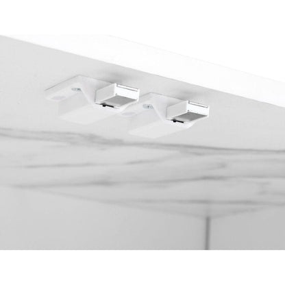 Modern APP Controlled LED TV Stand for TVs Up to 105", Faux Marble Tabletop Media Console with Tempered Glass Doors, Entertainment Center with 2 Drawers & Cabinets for Living Room, White