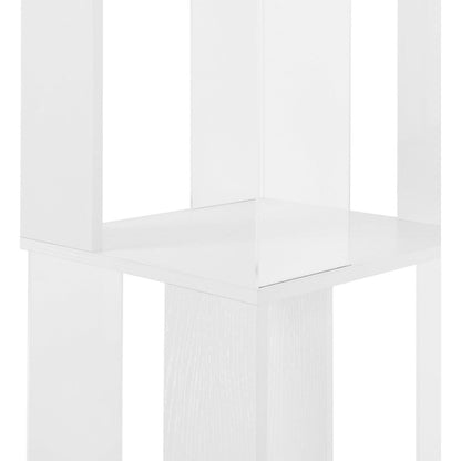 6 tier Rotating Bookshelf, Floor Rack Simple Bookcase with Acrylic plate Student Multi-Function Creative Bookshelf for Living Room