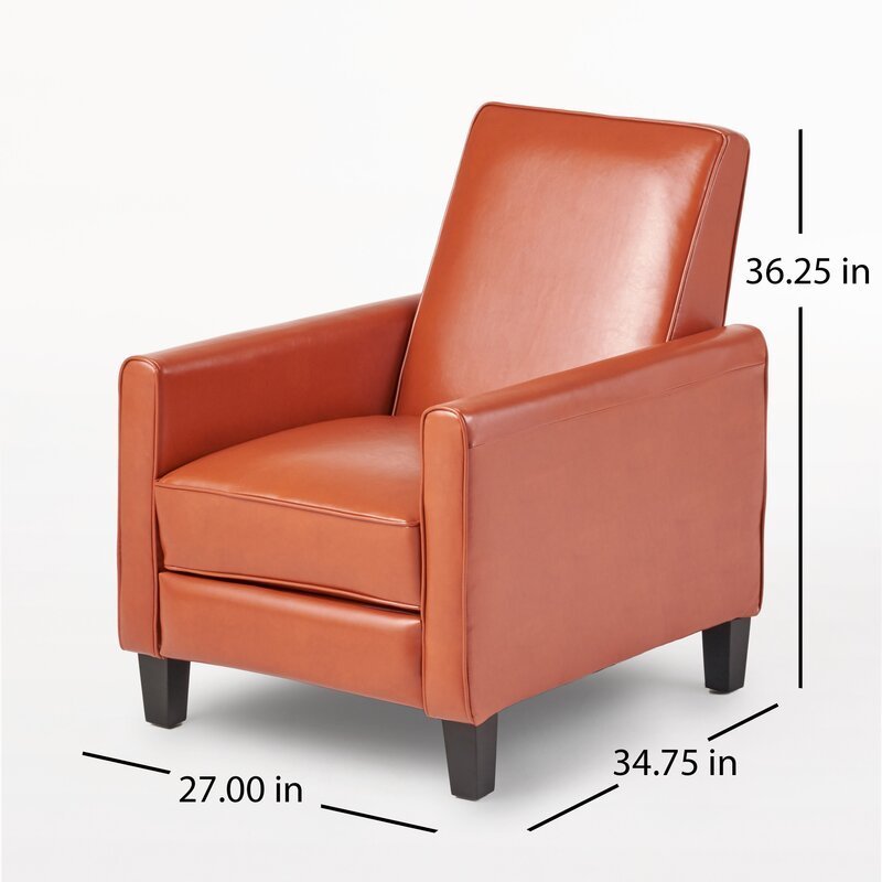 Recliner Push Back Chair for Elegant Home Decor Orange