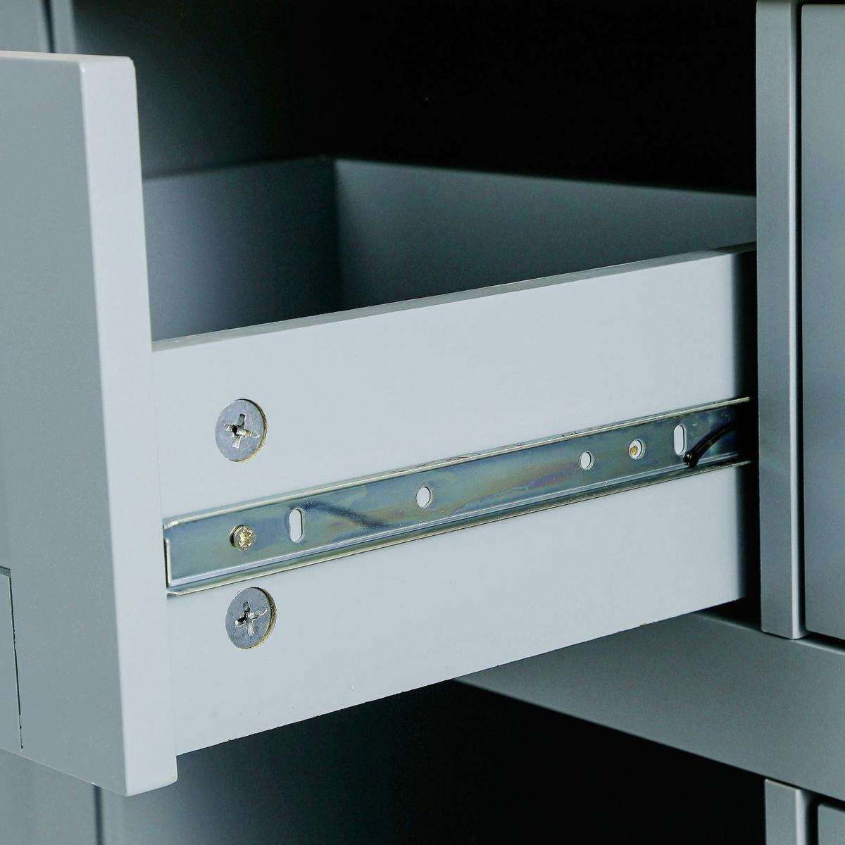 Kitchen Cart with Rubber wood Drop-Leaf Countertop, Cabinet door internal storage racks,Kitchen Island on 5 Wheels with Storage Cabinet and 3 Drawers for Dining Room, Grey Blue