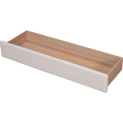 Teddy Fleece Queen Size Upholstered Platform Bed with Drawer, Beige