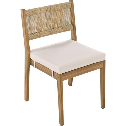Multi-person Outdoor Acacia Wood Dining Table and Chair Set, Thick Cushions, Suitable for Balcony, Vourtyard, and Garden.
