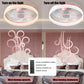 Ceiling Fans with Lights Dimmable LED Embedded installation of thin modern ceiling fans(Pink)