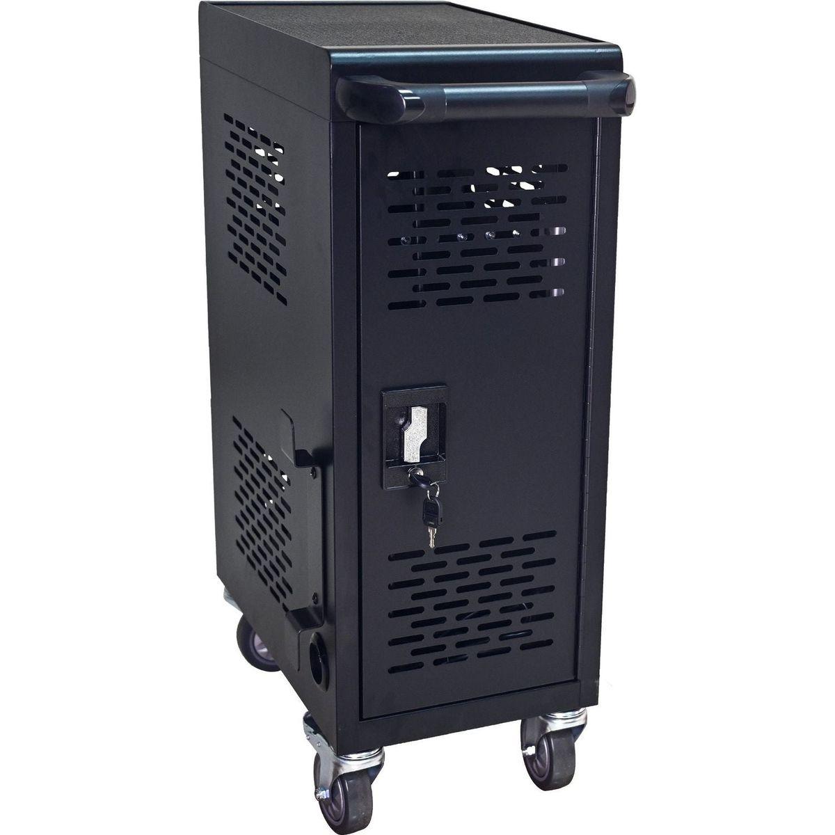 16-Compartment Removable Locking Charging Cabinet for Laptop, Chromebook-Black