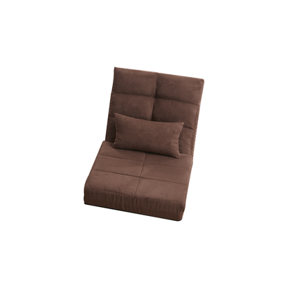 Triple Fold Down Sofa Bed, Adjustable Floor Couch Sofa with One Pillow, 5 Reclining Position, Convertible Upholstered Guest Sleeper,Adjustable Foldable Modern Leisure Sofa Bed Video Gaming Sofa