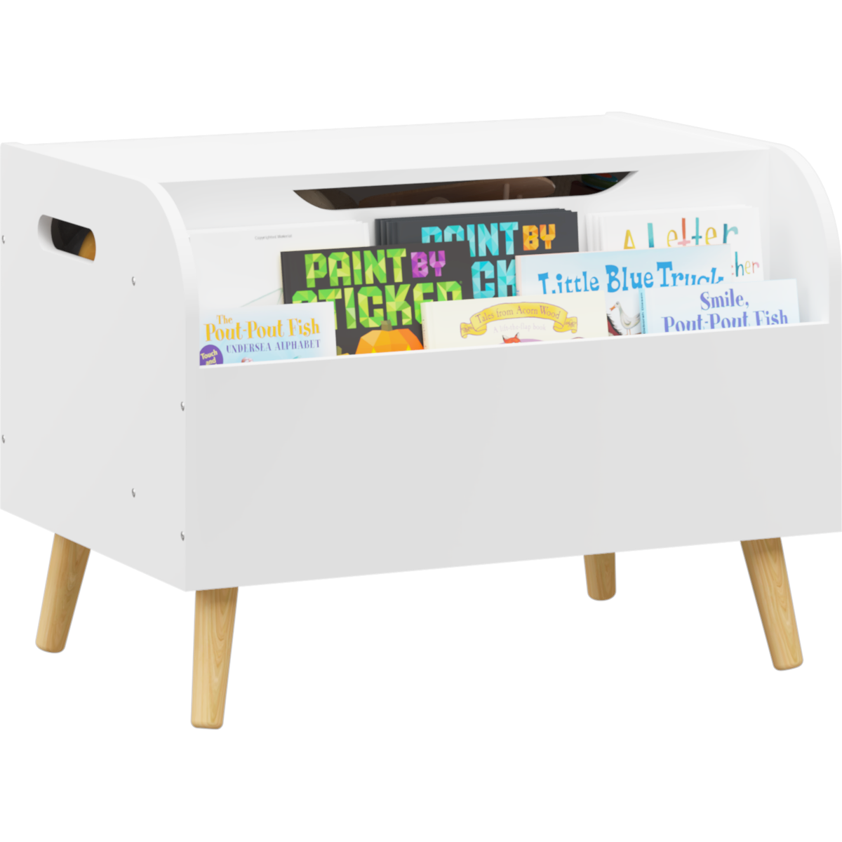 Multipurpose Toy Box with Bookshelf in White (23.62