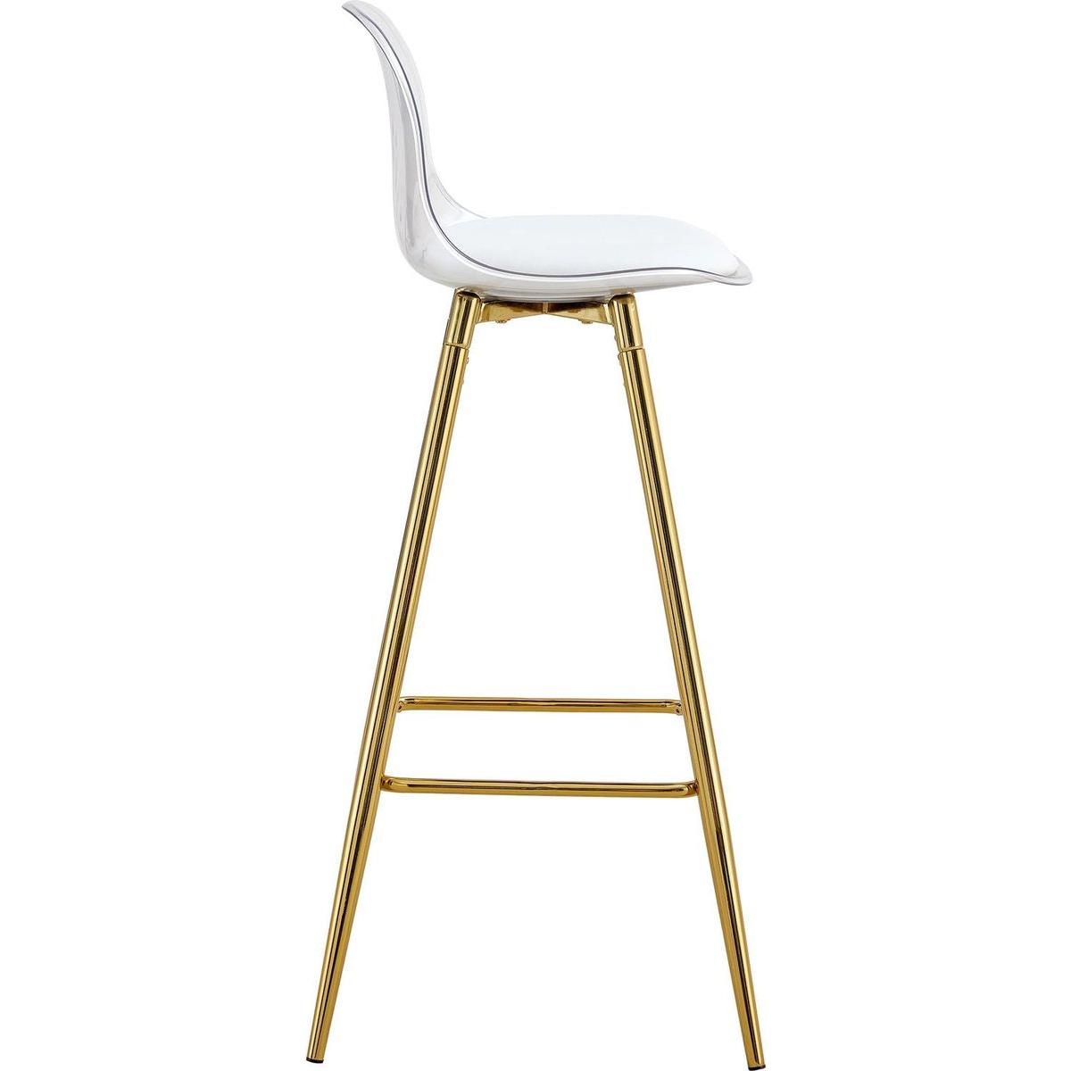 Modern comfortable cushioned bar chair with metal legs, fashionable design suitable for dining, kitchen, terrace, and living room chairs.