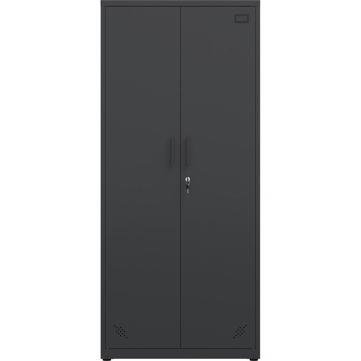 High Storage Cabinet with 2 Doors and 4 Partitions to Separate 5 Storage Spaces, Home/ Office Design