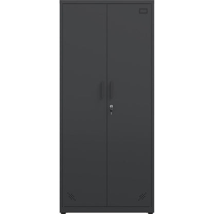 High Storage Cabinet with 2 Doors and 4 Partitions to Separate 5 Storage Spaces, Home/ Office Design