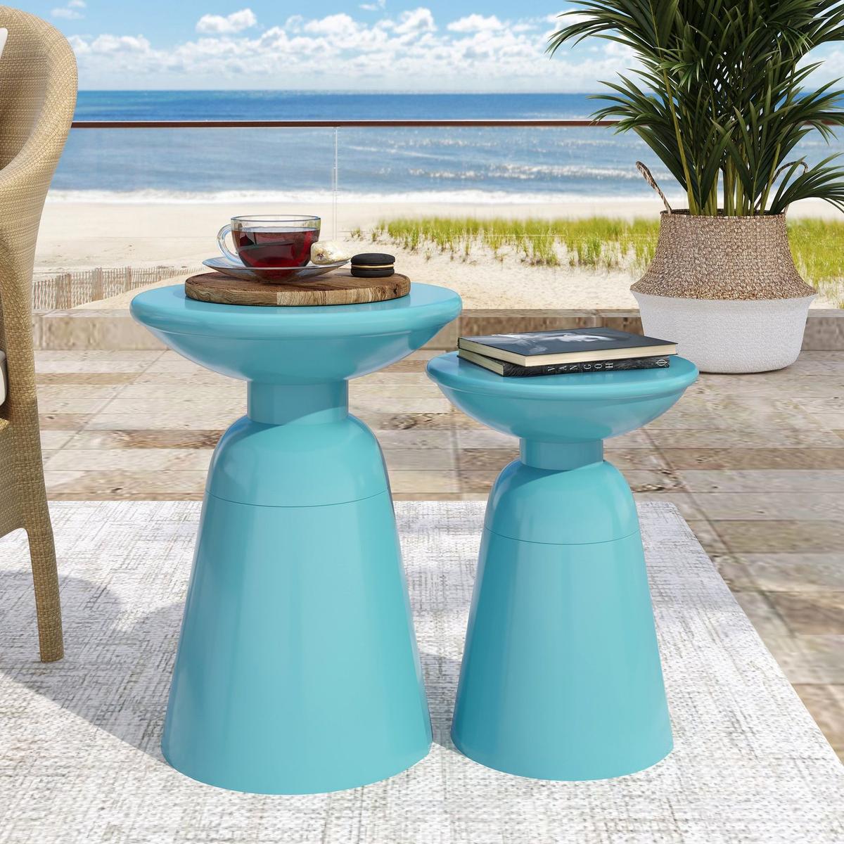 Metal S/2 end table