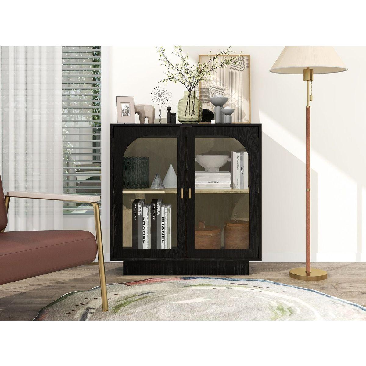 Storage Cabinet with Acrylic Door for Living Room, Dining Room, Study