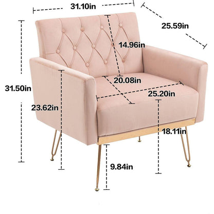 Accent Chair, leisure single sofa with Rose Golden feet