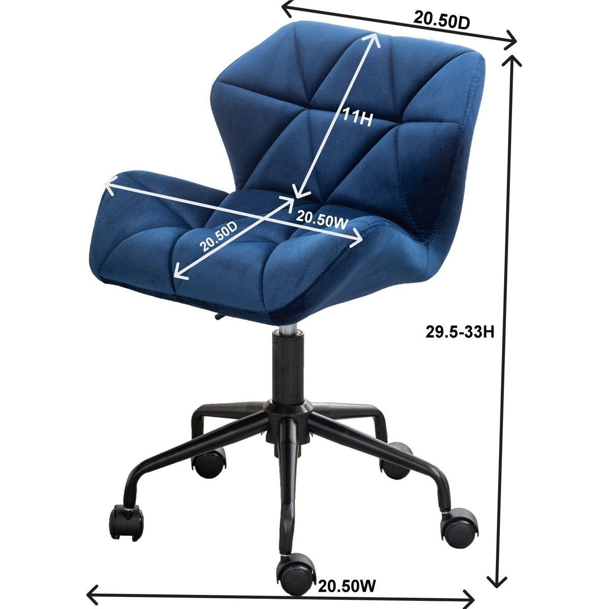 Eldon Diamond Tufted Adjustable Swivel Office Chair, Blue