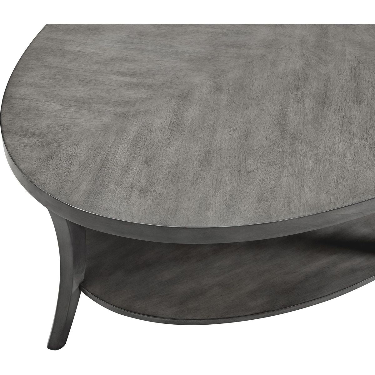 Perth Contemporary Oval Shelf Coffee Table, Gray