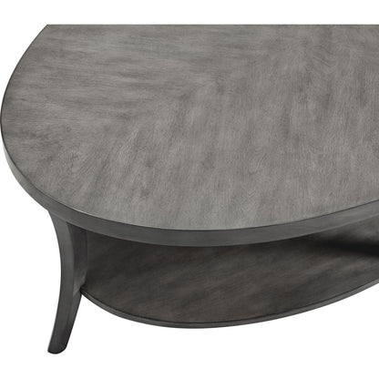 Perth Contemporary Oval Shelf Coffee Table, Gray