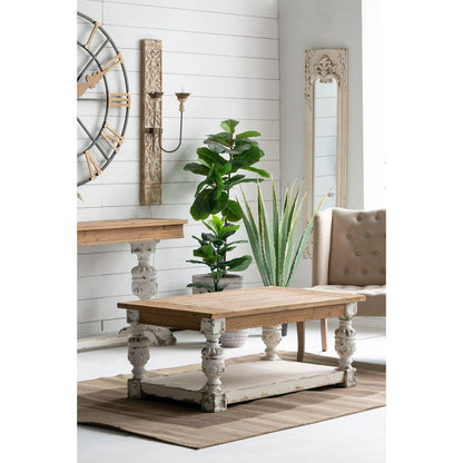 47" x 27.5" x 20" Rectangle Coffee Wooden Coffee Table, French Country Coffee Table