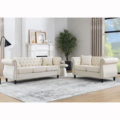 3-seater + 2-seater Combination sofa.Beige Velvet(W834S00070+W834S00114)