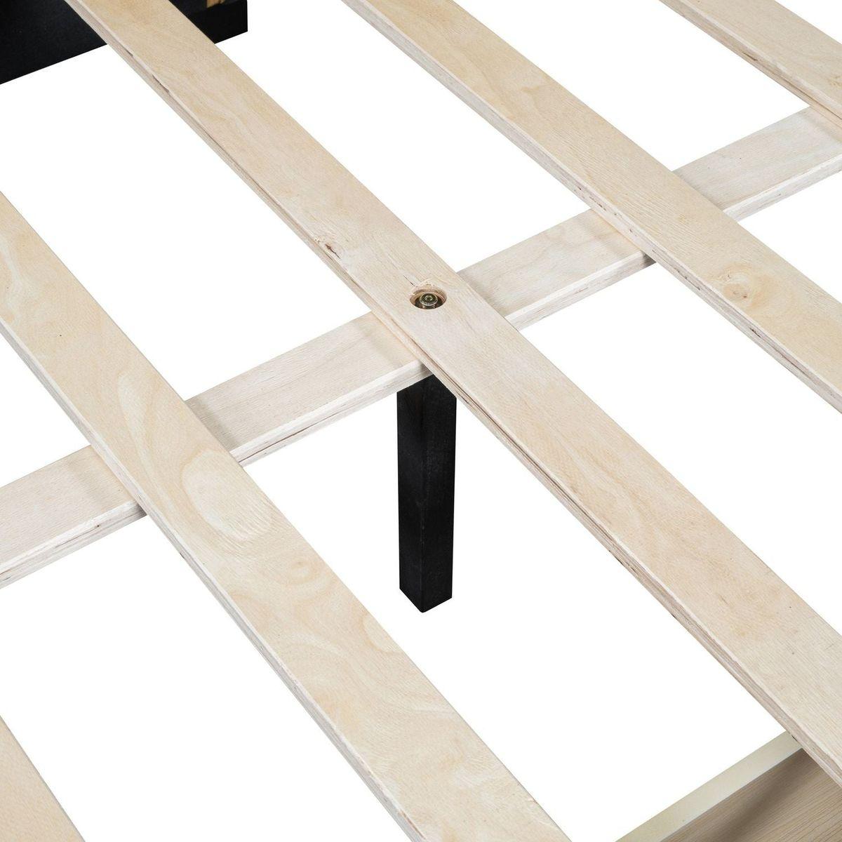 Full Size Upholstered Daybed with 2 Storage Drawers Sofa Bed Frame No Box Spring Needed, Linen Fabric (Yellow)