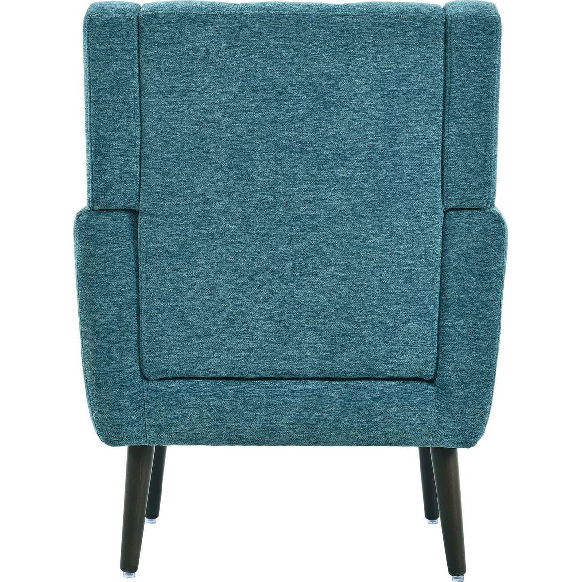 Modern Accent Chair Upholstered Foam Filled Living Room Chairs Comfy Reading Chair Mid Century Modern Chair with Chenille Fabric Lounge Arm Chairs Armchair for Living Room Bedroom (Teal)