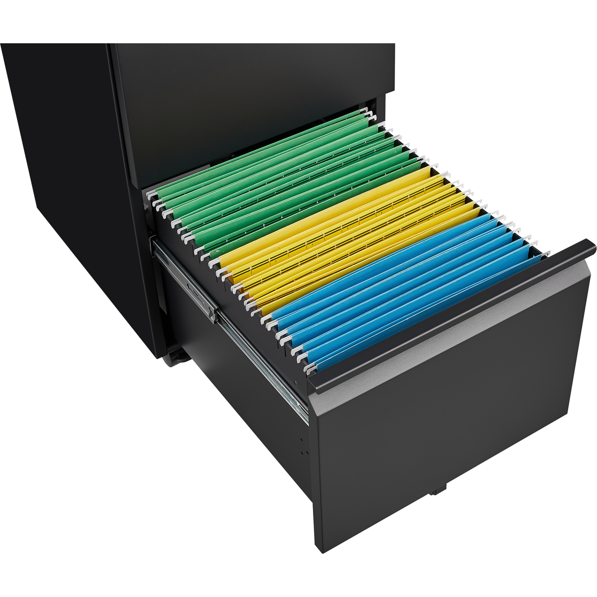 2 Drawer File Cabinet with Lock, Metal Under Desk Rolling Filing Cabinet fits Letter/Legal/A4 Size for Home Office, Mobile Filing Cabinet, Assemble Required, Black