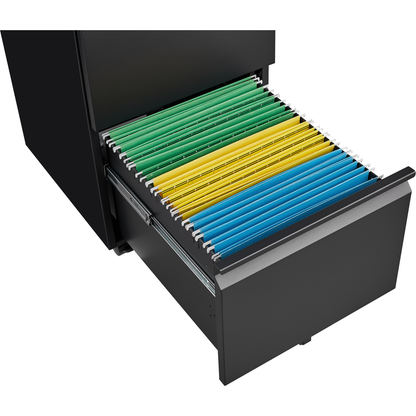 2 Drawer File Cabinet with Lock, Metal Under Desk Rolling Filing Cabinet fits Letter/Legal/A4 Size for Home Office, Mobile Filing Cabinet, Assemble Required, Black