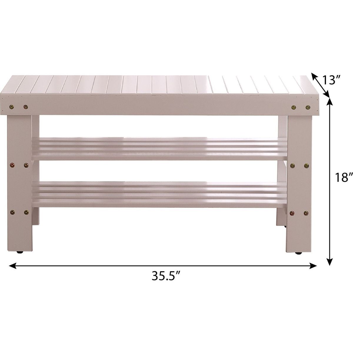 Pina Quality Solid Wood Shoe Bench, Cherry Finish