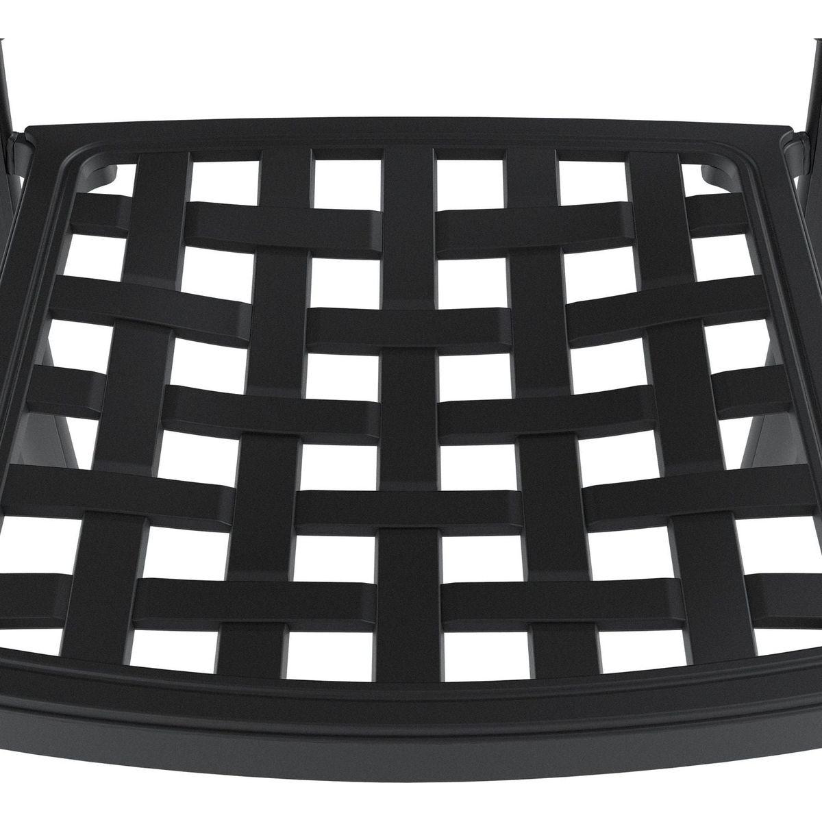 Cast Aluminum Patio Dining Chair 2PCS With Black Frame and Cushions In Random Colors