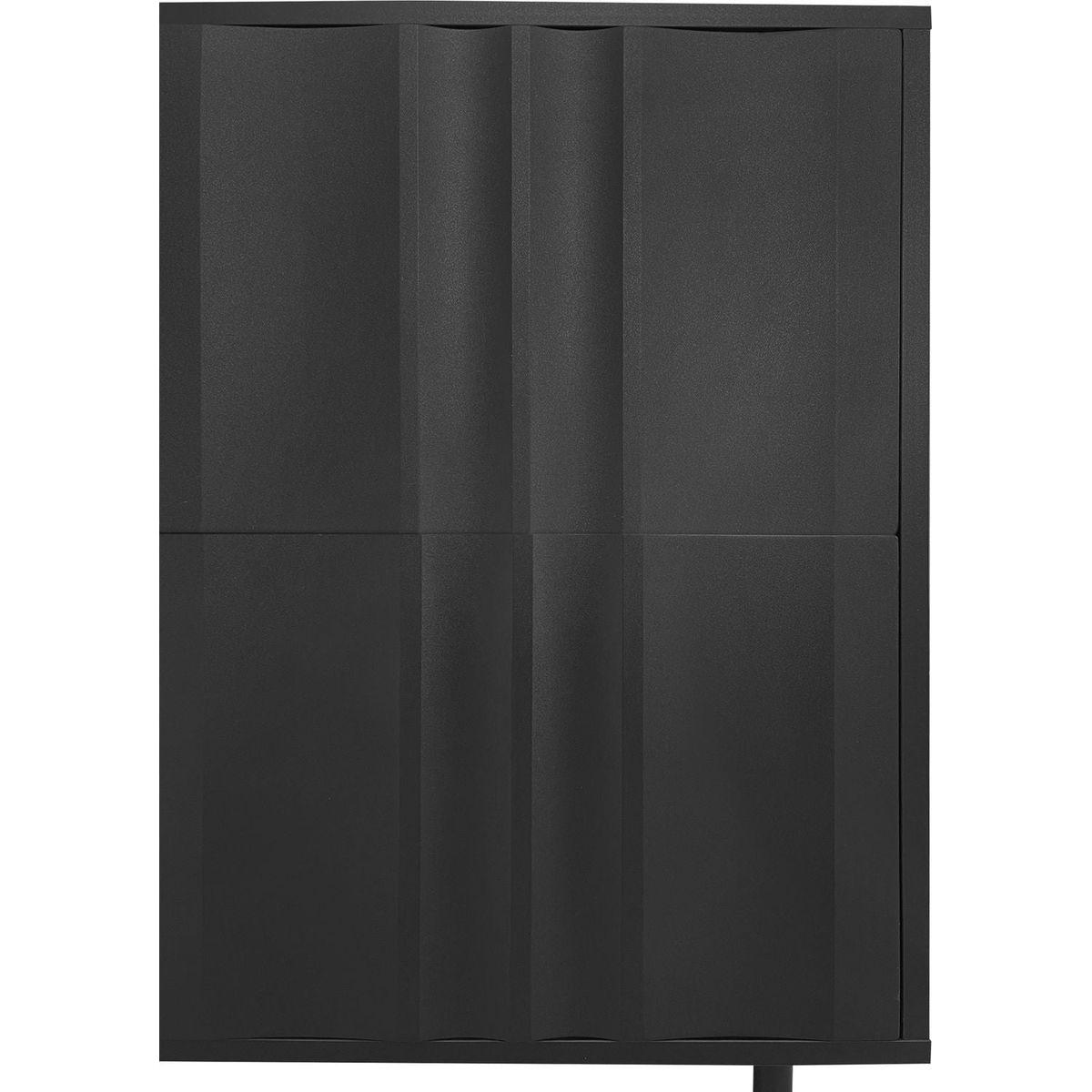 Wave Pattern Storage Cabinet with 2 Doors and 2 Drawers, Adjustable, Suitable for Study,Entrance and Living Room