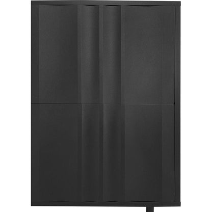 Wave Pattern Storage Cabinet with 2 Doors and 2 Drawers, Adjustable, Suitable for Study,Entrance and Living Room