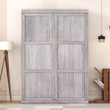 Full Size Murphy Bed, can be Folded into a Cabinet, Gray