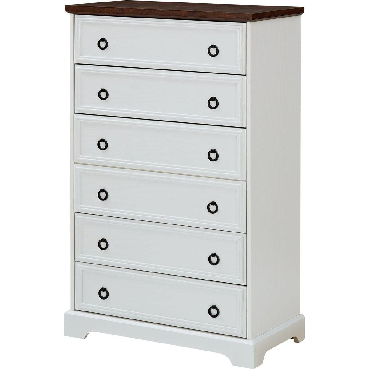 Modern 6 Drawer Dresser, Dressers for Bedroom, Tall Chest of Drawers Closet Organizers & Storage Clothes - Easy Pull Handle, Textured Borders Living Room, Hallway,L 29.53"xW15.75"xH48.03"White