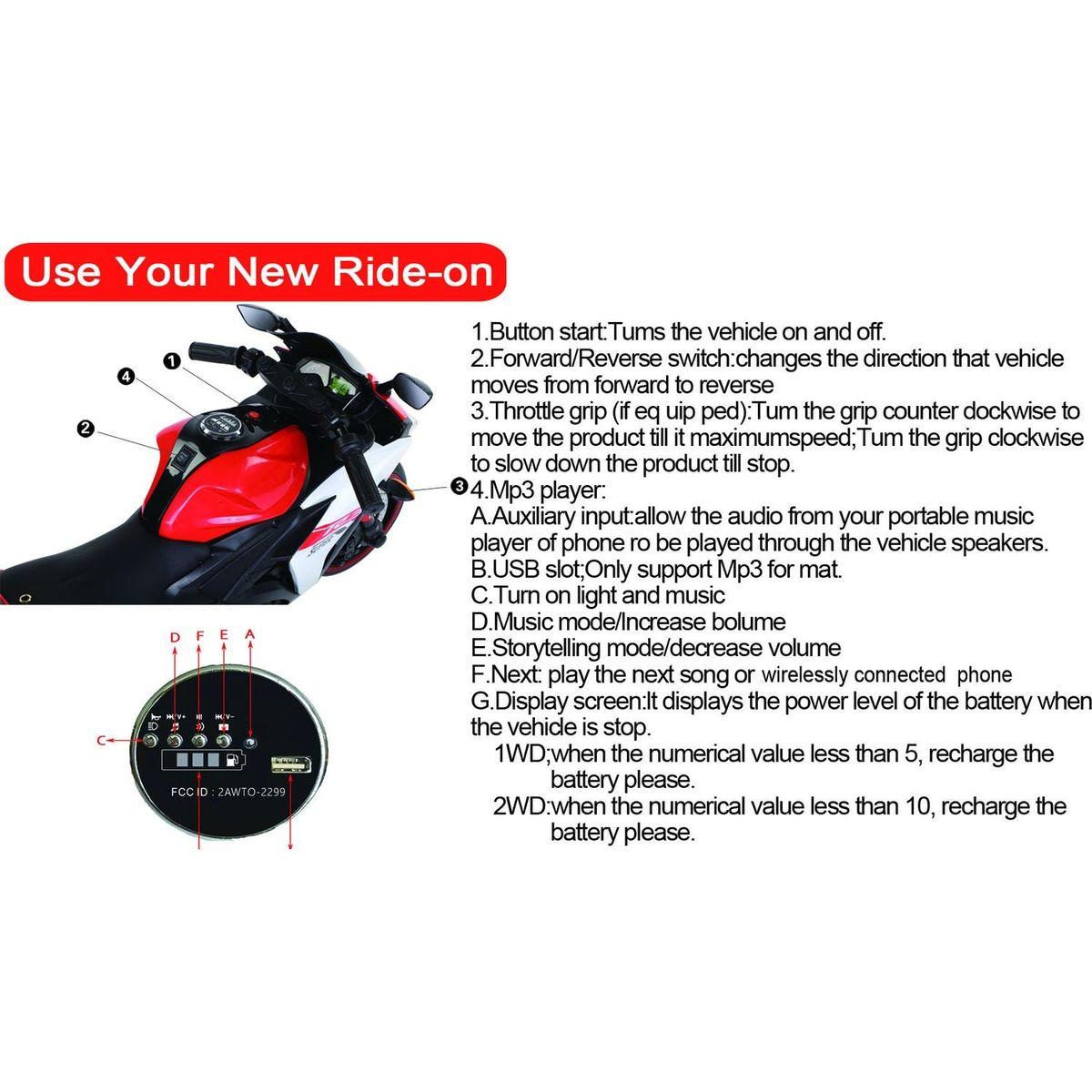 Tamco Electric motorcycle/ 12V Kids toys motorcycle/Kids electric car/electric ride on toys for 3 4 5 6 years Boys Girls with Training Wheels/manual throttle/ drive by hand/Lightting wheels