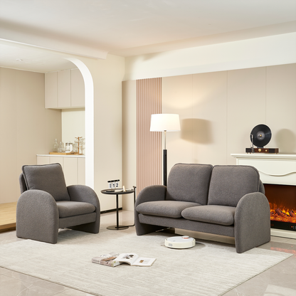 59" Loveseat Sofa Small Couch for Living Room, Sherpa Fabric Upholstered Loveseat Sofa Couch, Small Loveseat Sofa for Apartment, Bedroom