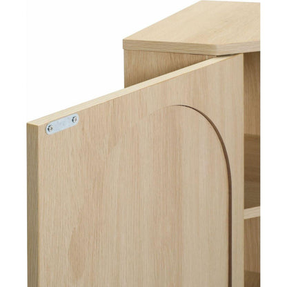 Corner cabinet, Rattan door,Freestanding Corner Tables For Small Spaces, Corner Shelf Stand For Living Room, Kitchen, Bathroom, Bedroom