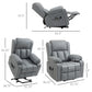 Electric Power Lift Recliner Chair, PU Leather Reclining Chair with Vibration Massage, Heated, Remote Control, Side Pockets, for Elderly, Gray